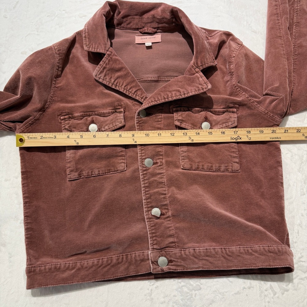 Dear John Dusty‎ Rose Corduroy Jacket Stretch Fitted Indie Western Chic Size L - Picture 7 of 9